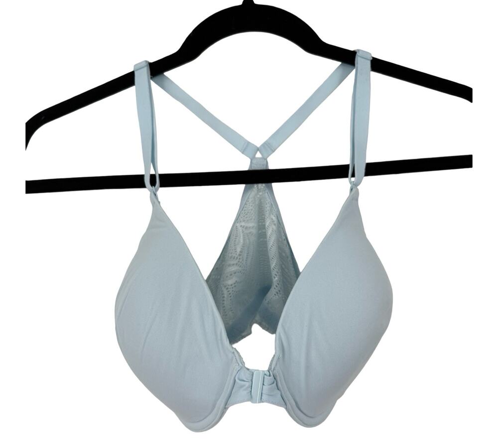 Natori Bra 728309 Lush Front Close Contour underwire blue size 32DD 32E